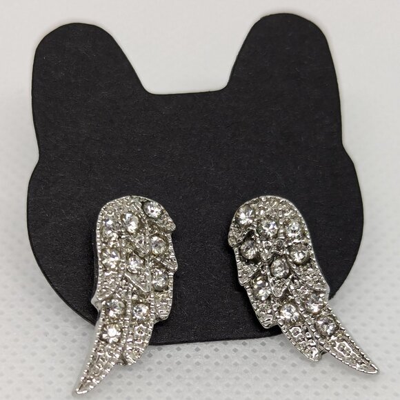 Diamond Angel Wings Earrings - Picture 1 of 1